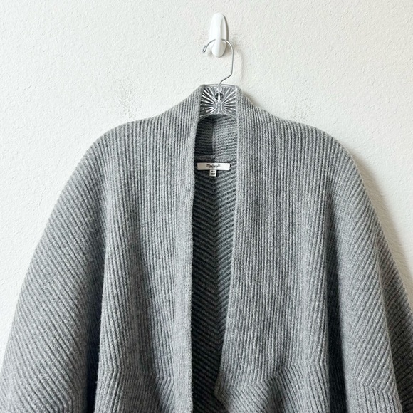 Madewell Heather Gray Women's 100% Merino Wool Sculptor Open Cardigan Sz M/L - Picture 6 of 15